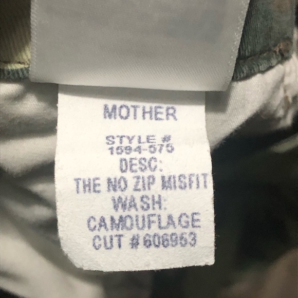 Mother The No Zip Misfit Pants Women's 27 Girl Boy Etc in Camouflage Wash Jogger - Picture 6 of 8